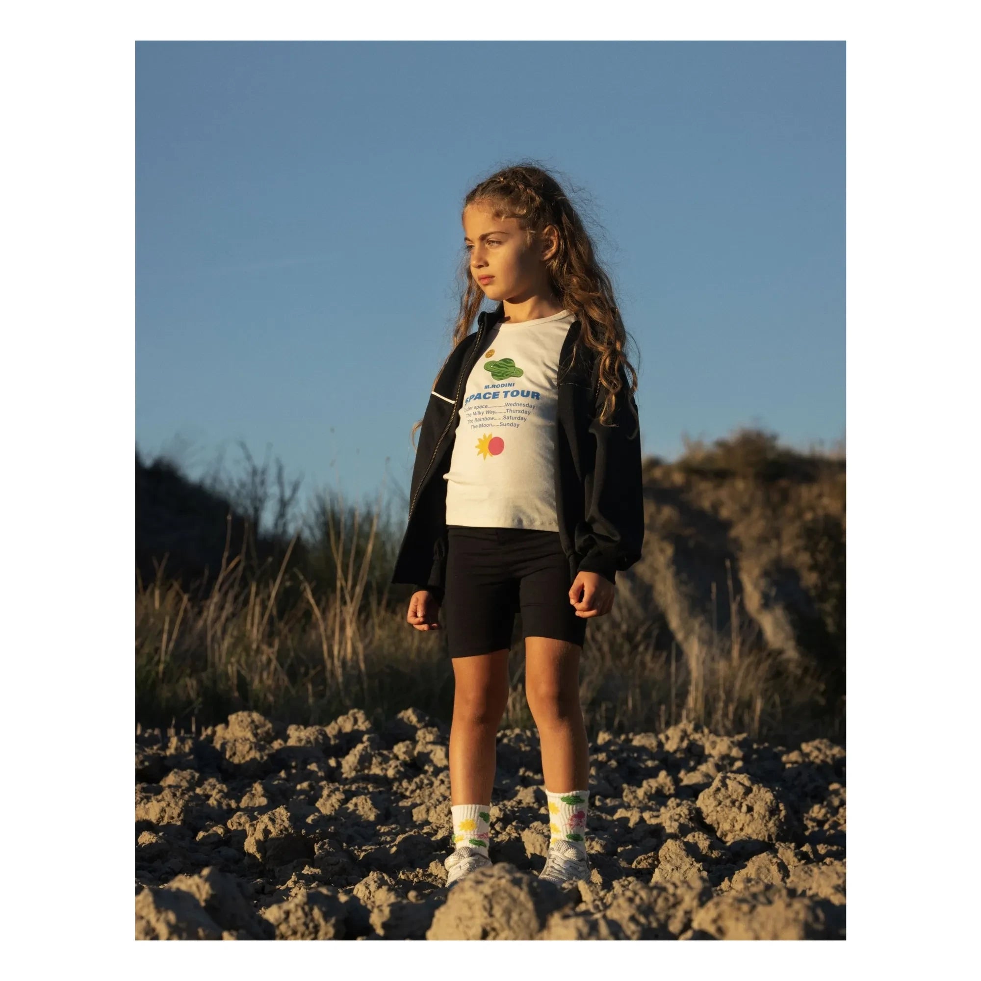 Mini Rodini - Camiseta de algodón orgánico Space Tour | Crudo