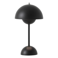 & Tradition - Lámpara de mesa portátil VP9 Flowerpot, Vernon Panton | Negro mate