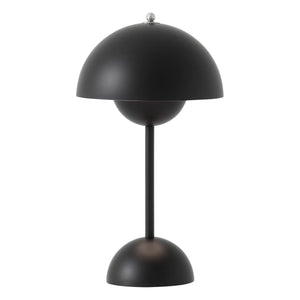 & Tradition - Lámpara de mesa portátil VP9 Flowerpot, Vernon Panton | Negro mate