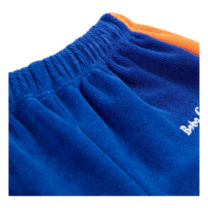 Bobo Choses - Jogger de felpa de algodón orgánico con raya de contraste | Azul real