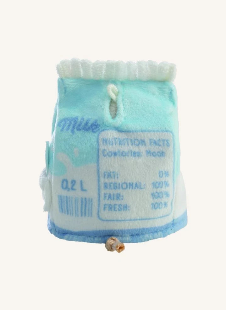 Nici - Juguete de peluche Moono la vaca, con disfraz de cartón de leche | Beige