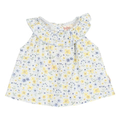Búho - Blusa de Bebé Seersucker Floreada | Azul claro