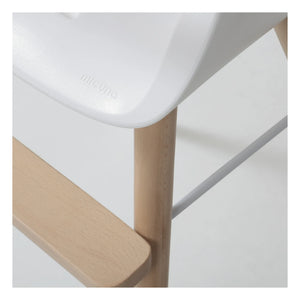 Micuna - Silla alta OVO LUXE ONE, cinturón de piel sintética beige | Blanco