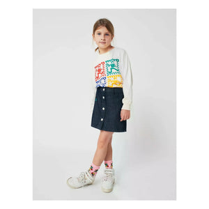 Bobo Choses - Falda Vaquera de Rayas de Algodón Orgánico | Azul marino