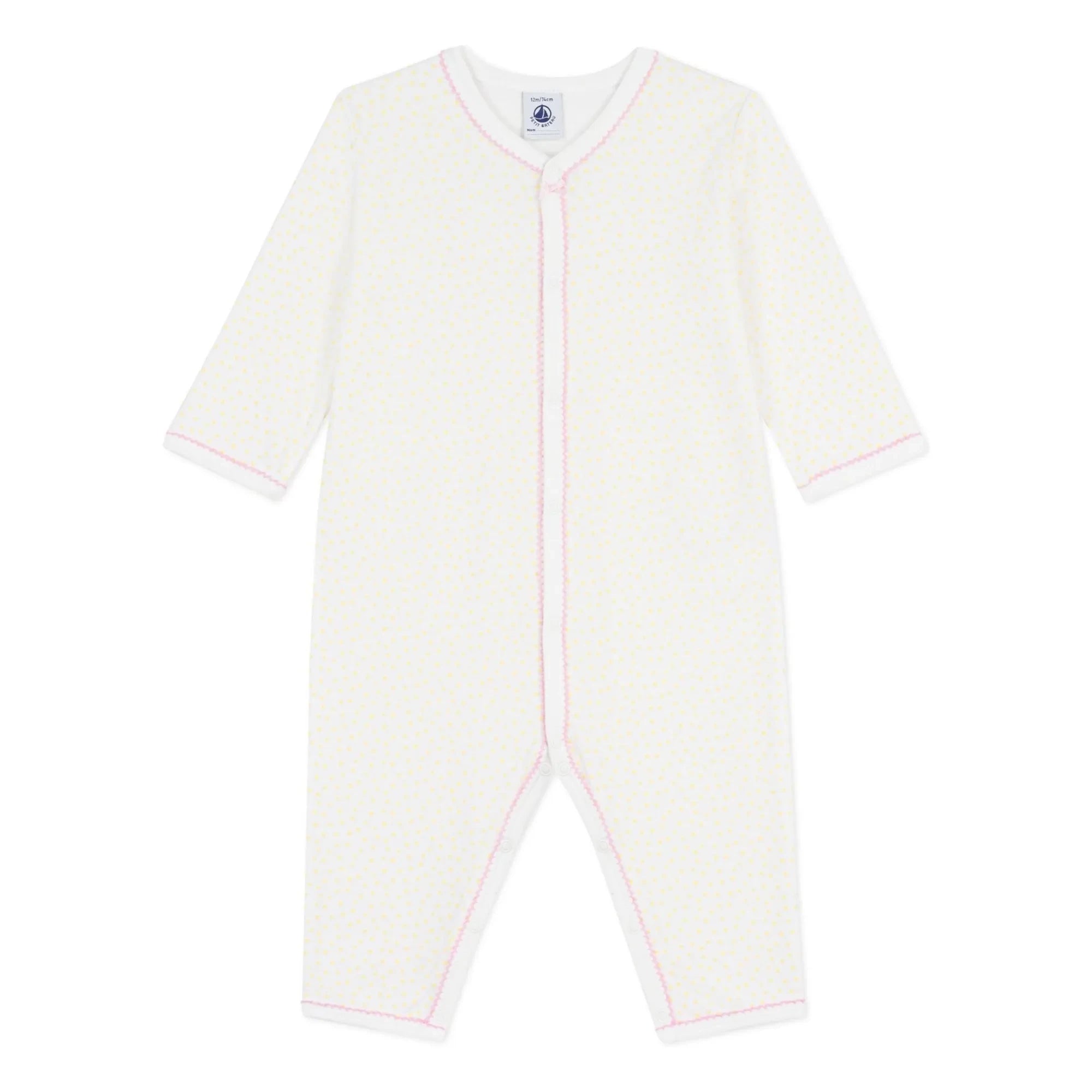Petit Bateau - Pijama de algodón orgánico para bebé | Blanco