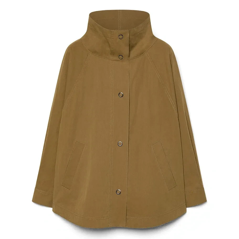 Pomandère - Chaqueta tipo capa de algodón | Camel