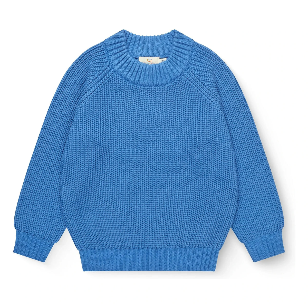 Copenhagen Colors - Suéter de algodón orgánico acanalado | Azul cerúleo