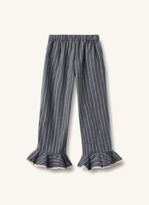 Wheat - Pijama de algodón orgánico a rayas | Gris azulado