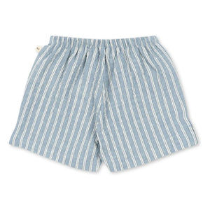 Konges Sløjd - Pantalones Cortos de Algodón Orgánico a Rayas Elliot | Azul