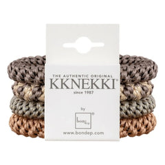 Bon Dep - Juego de 4 gomas para el pelo Kknekki 8 | Marrón oscuro