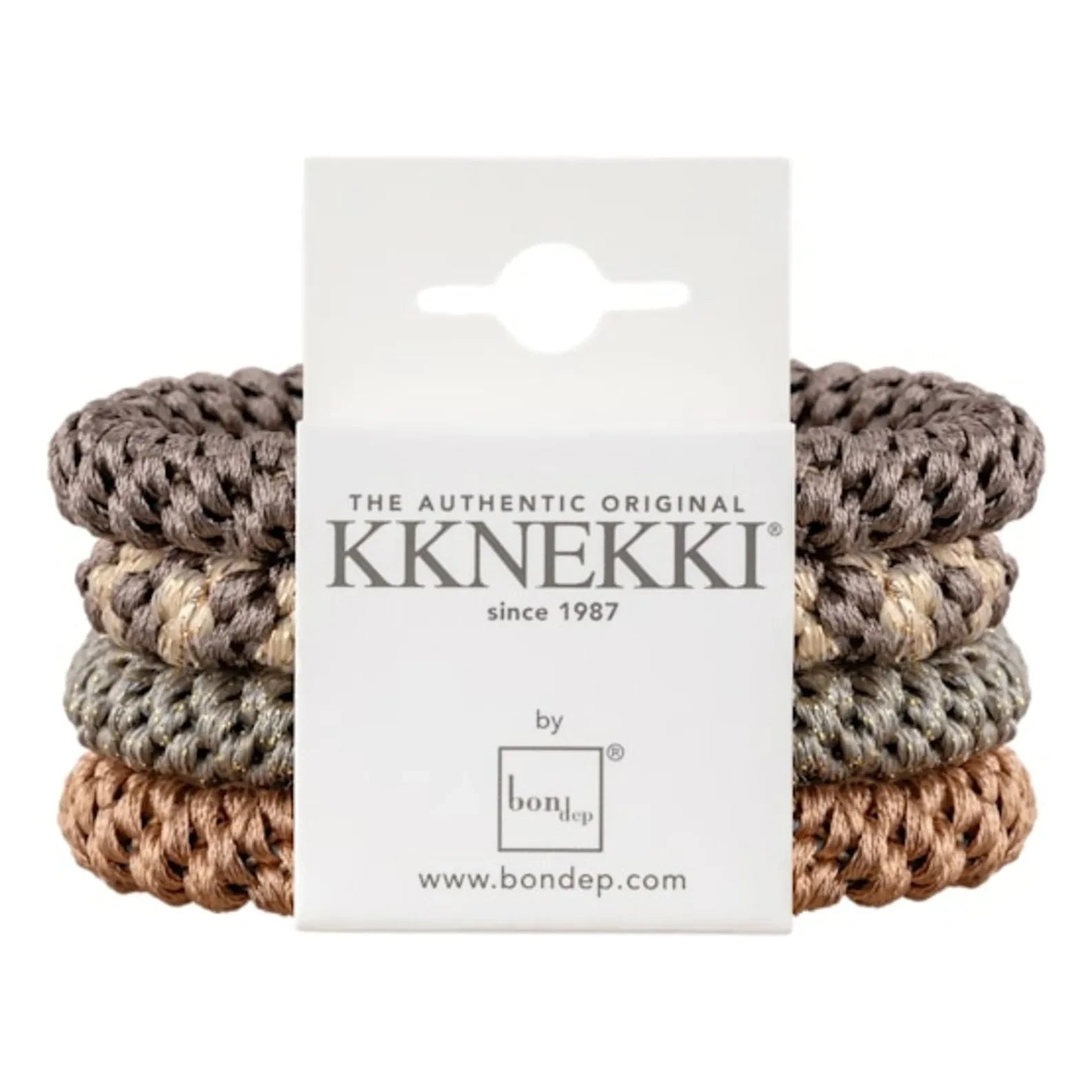 Bon Dep - Juego de 4 gomas para el pelo Kknekki 8 | Marrón oscuro