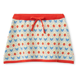 Flöss - Léa Corazones Falda de Punto | Rojo