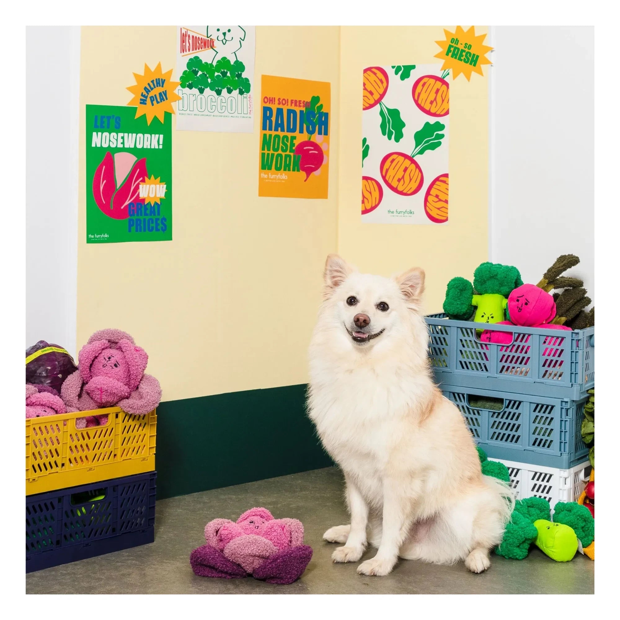 The Furry Folks - Juguete excavador de col roja | Rosa