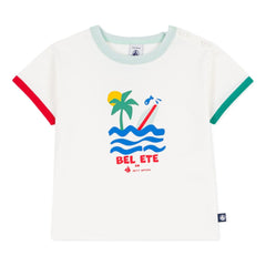 Petit Bateau - Camiseta Contraste Algodón Orgánico Bel Eté | Blanco