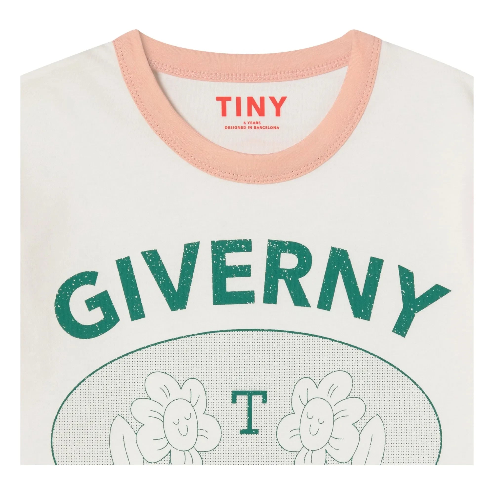 Tinycottons - Camiseta de Algodón Orgánico con Bloques de Color Giverny | Rosa Polvo