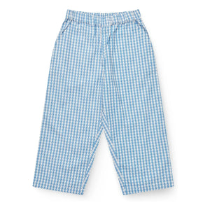 Copenhagen Colors - Pantalones de algodón orgánico con estampado de pata de gallo | Azul