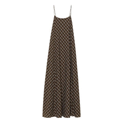 Pomandère - Vestido de cuadros de algodón | Chocolate