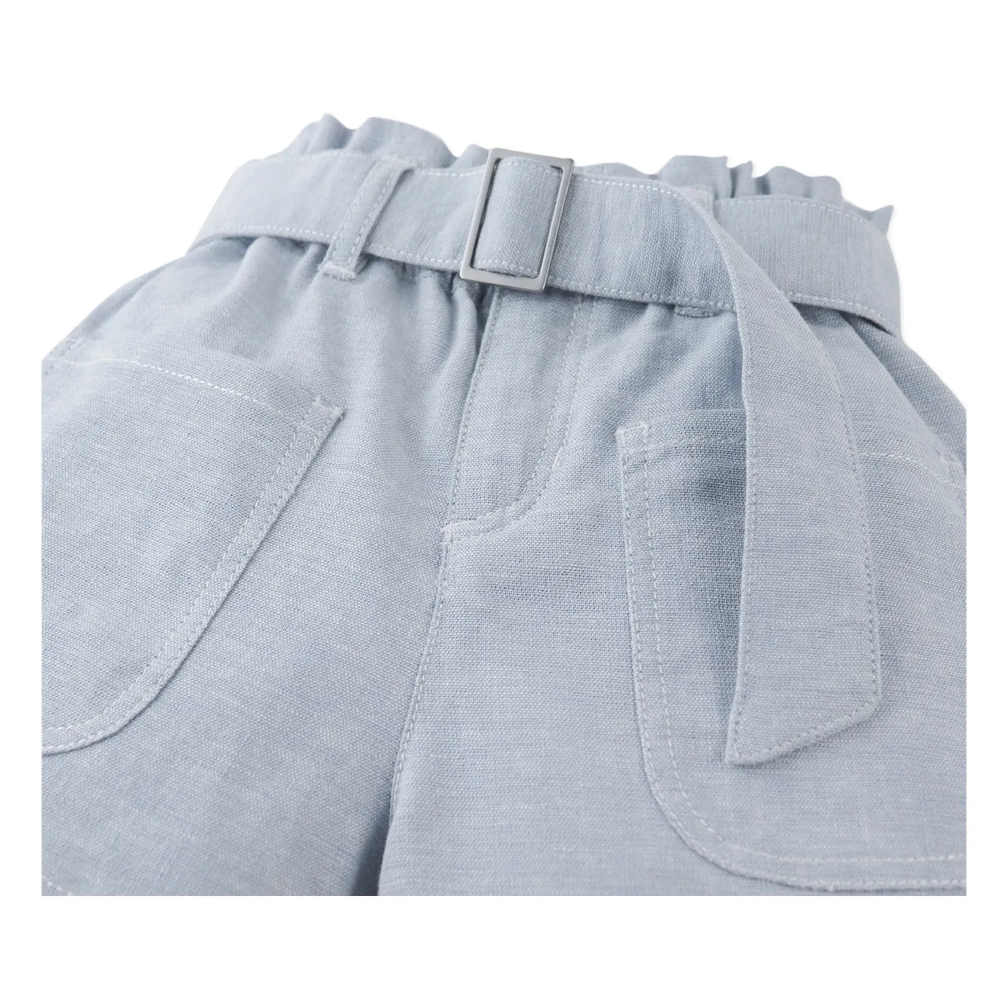 Gingersnaps - Shorts cortos con dobladillo fruncido Amara | Azul claro