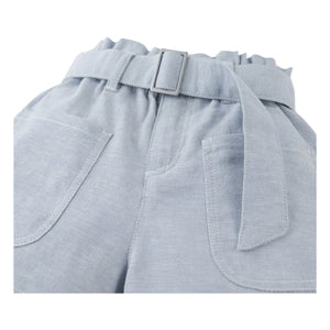 Gingersnaps - Shorts cortos con dobladillo fruncido Amara | Azul claro