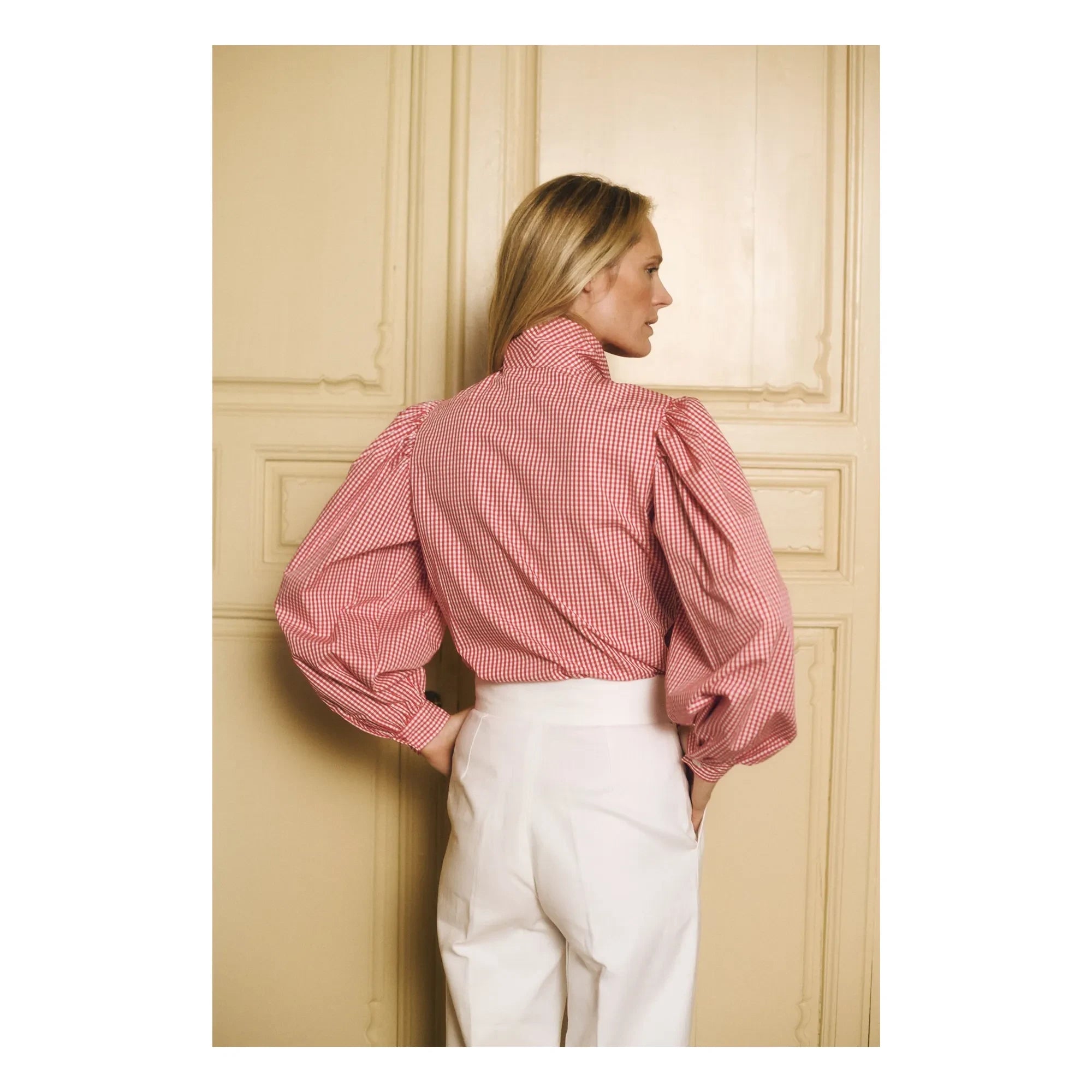 Maria de la Orden - Blusa Gingham de Algodón Cuento de Hadas | Rojo