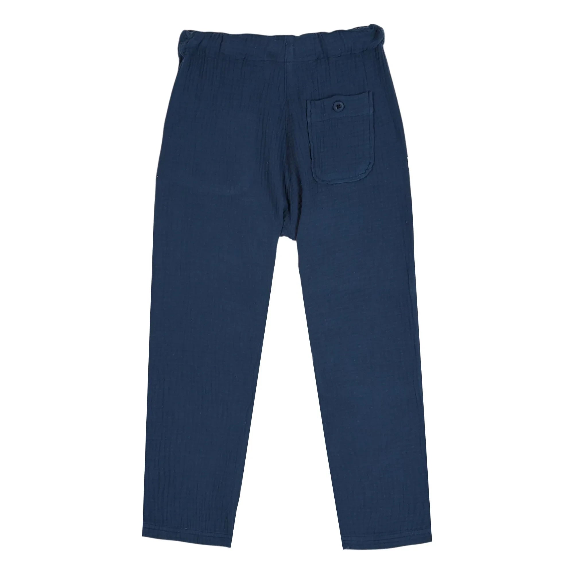 Emile et Ida - Pantalón liso de gasa de algodón | Azul marino