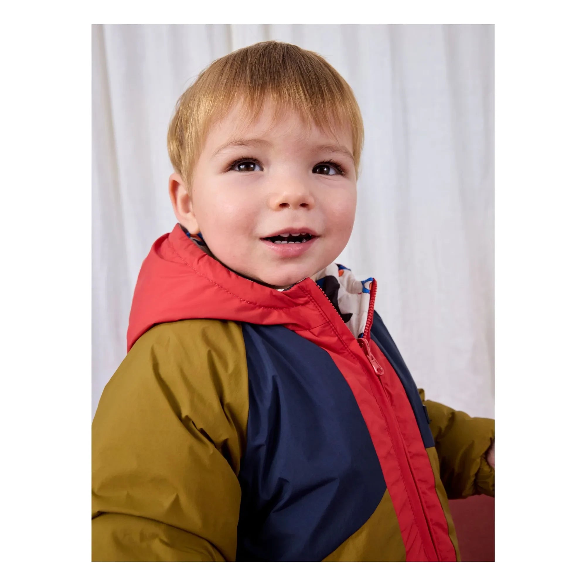 Bobo Choses - Chaqueta impermeable de fibra reciclada reversible para bebé | Azul