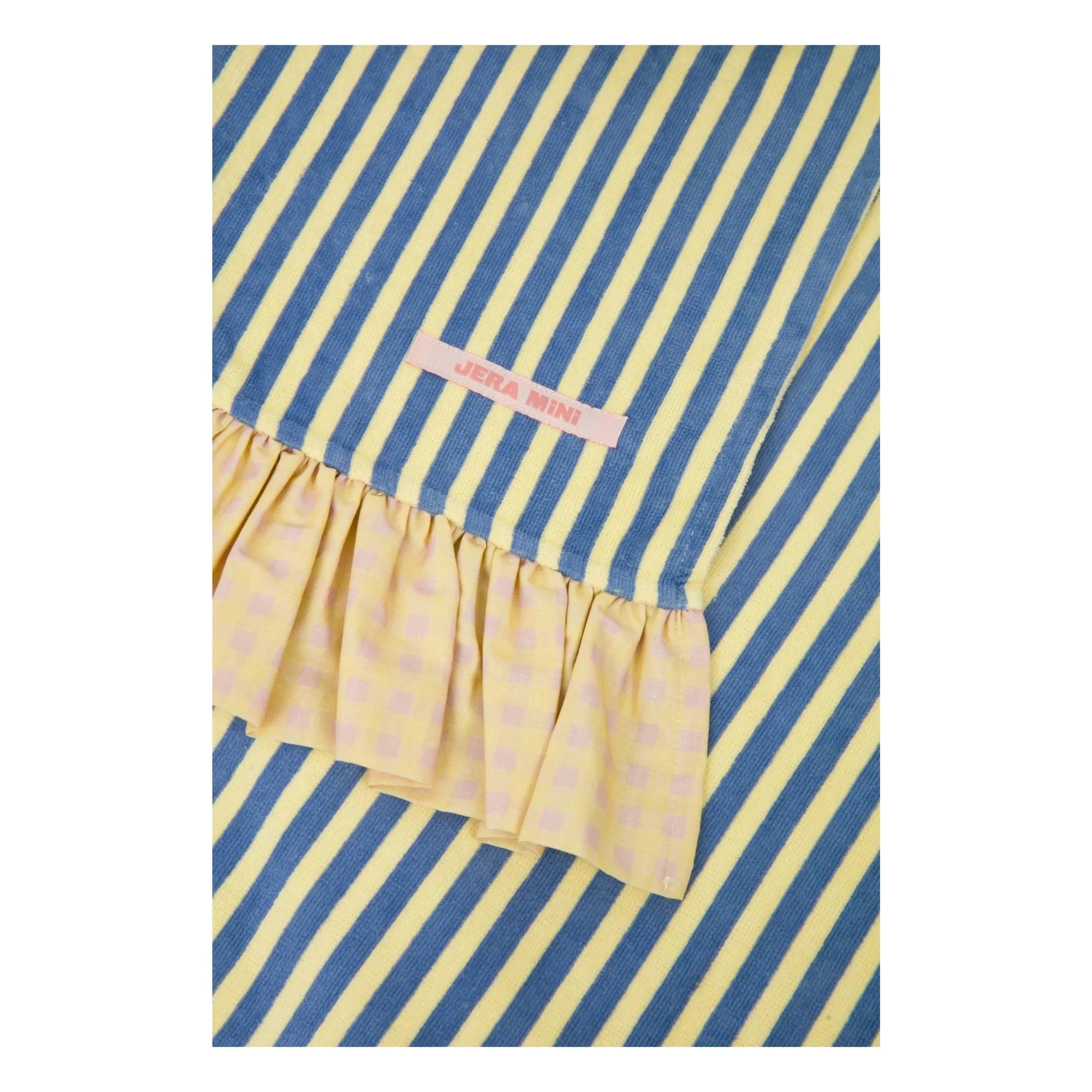 Jera Mini - Toalla de playa con volantes a rayas | Amarillo claro