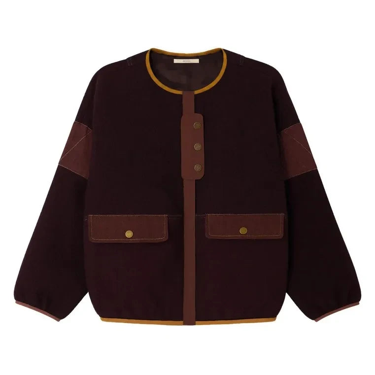 Sessùn - Chaqueta de lana Frío Noche | Marrón
