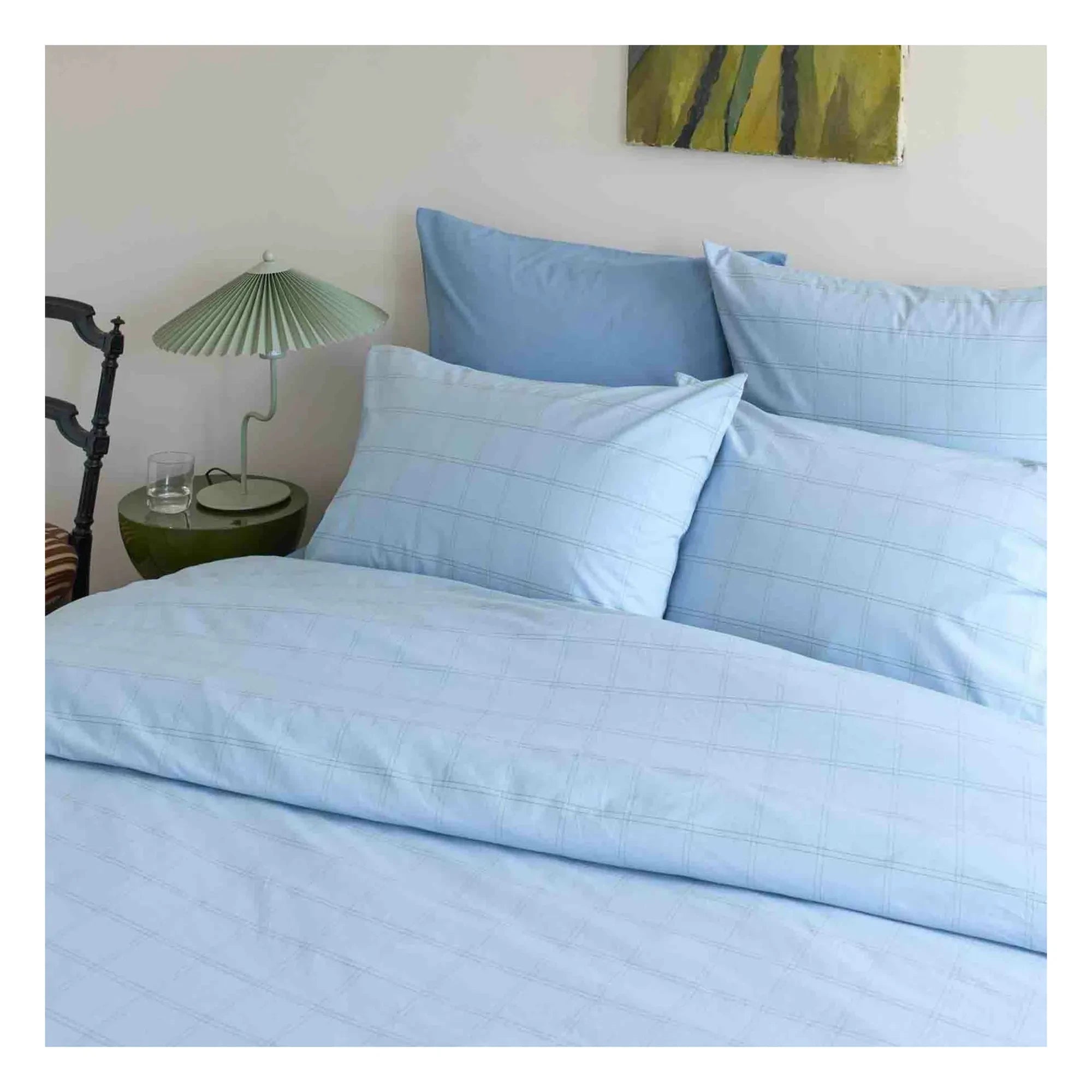 La cerise sur le gâteau - Funda de almohada de algodón orgánico Chloë | Azul claro