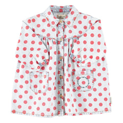 Piupiuchick - Pois Denim Elbise | Açık Mavi