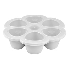 Béaba - Molde de Silicona para Comida de Bebé - 6 x 90 ml | Gris Claro