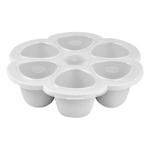Béaba - Molde de Silicona para Comida de Bebé - 6 x 90 ml | Gris Claro