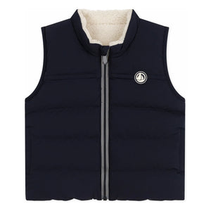 Petit Bateau - Chaleco acolchado sin mangas con logotipo | Azul Marino