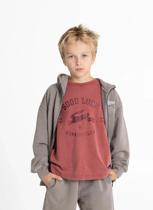 Dedo en la nariz - Sudadera de algodón orgánico Harlan Run Club | Gris