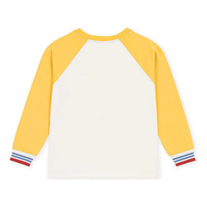 Petit Bateau - Colorblock Bateau yaka organik pamuklu T-shirt | Sarı