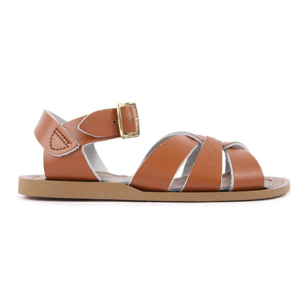 Salt-Water - Sandalias de piel impermeables con tiras cruzadas originales | Camel