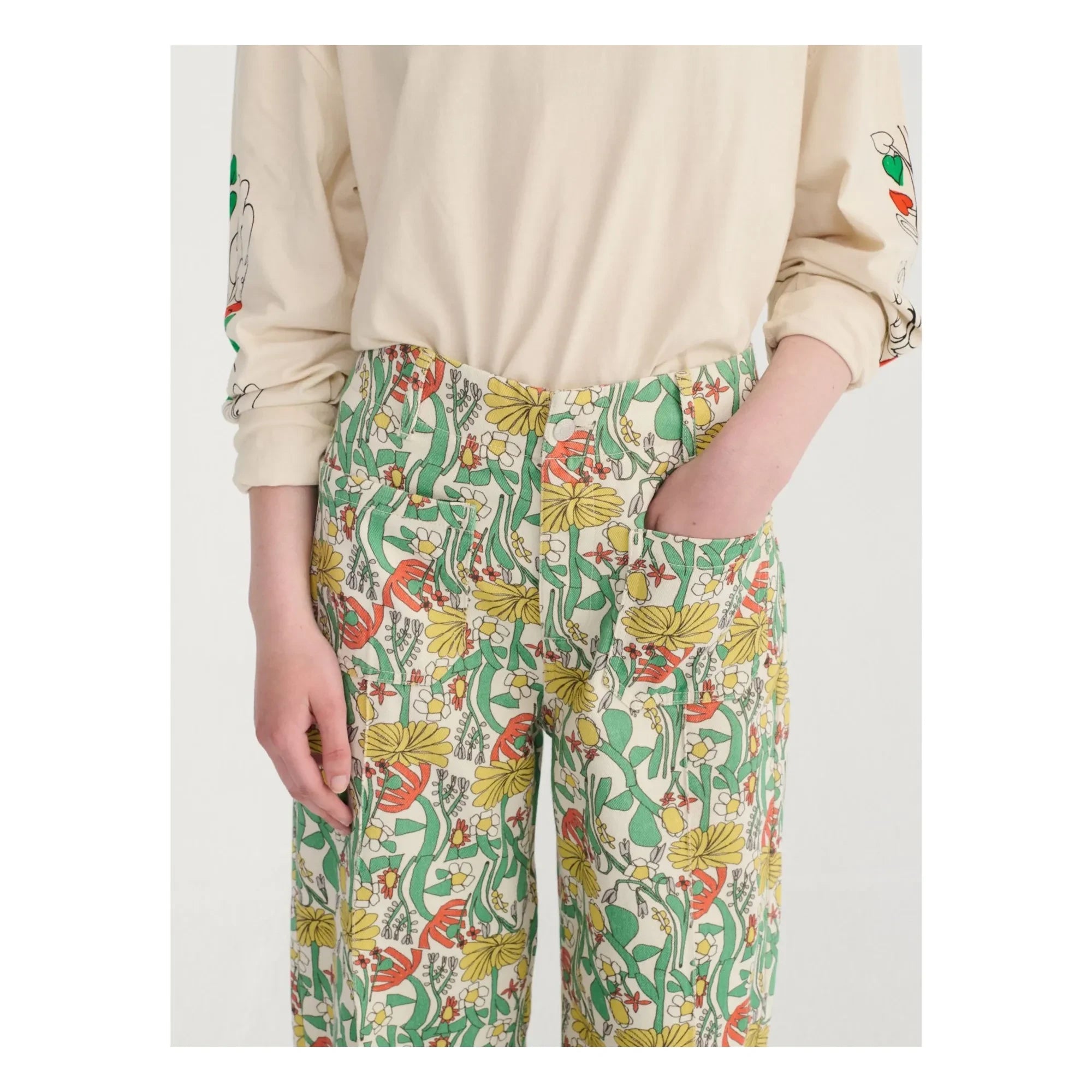 Bobo Choses - Pantalón de algodón orgánico Herbalists | Verde