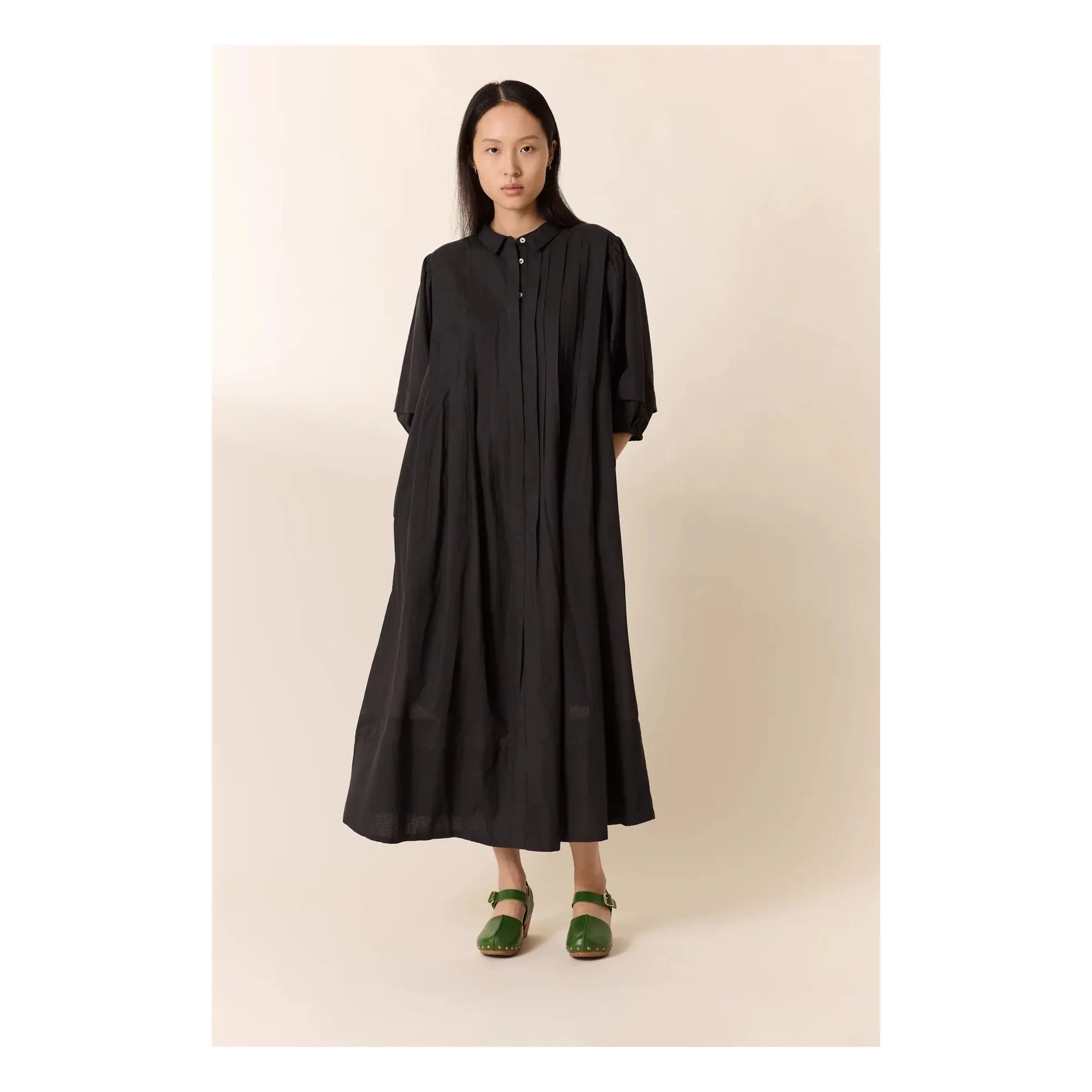 Leon & Harper - Vestido de algodón orgánico Roca | Carbon