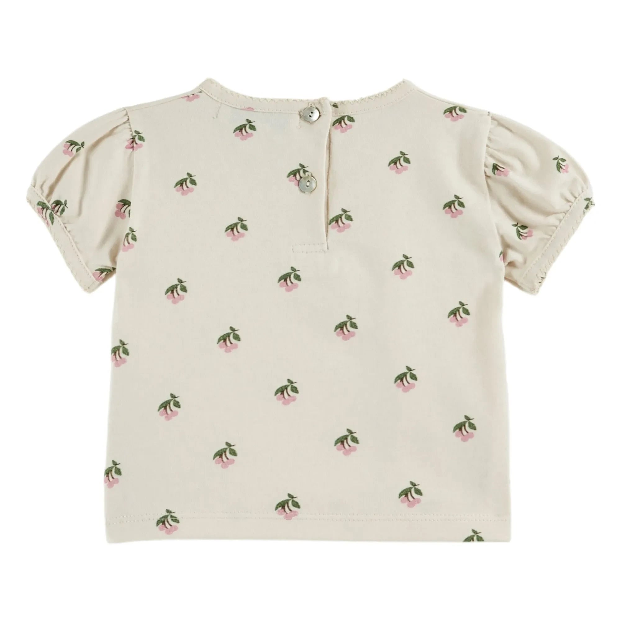 Emile et Ida - Camiseta abullonada de algodón orgánico Kiraz | Crema
