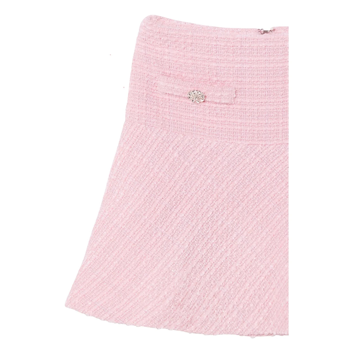 Tutu du Monde - Falda de tweed con pétalos empolvados | Rosa empolvado