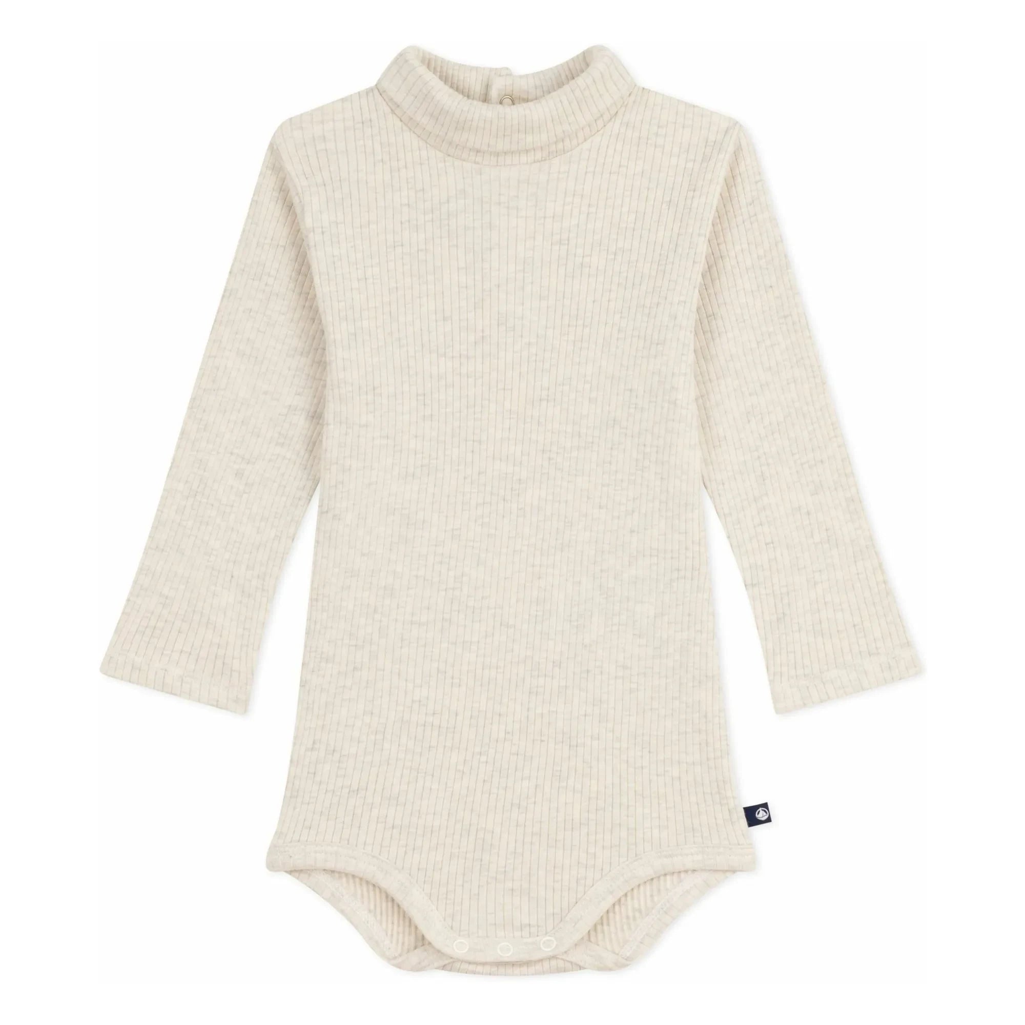 Petit Bateau - Fitilli boğazlı body | Heather beige