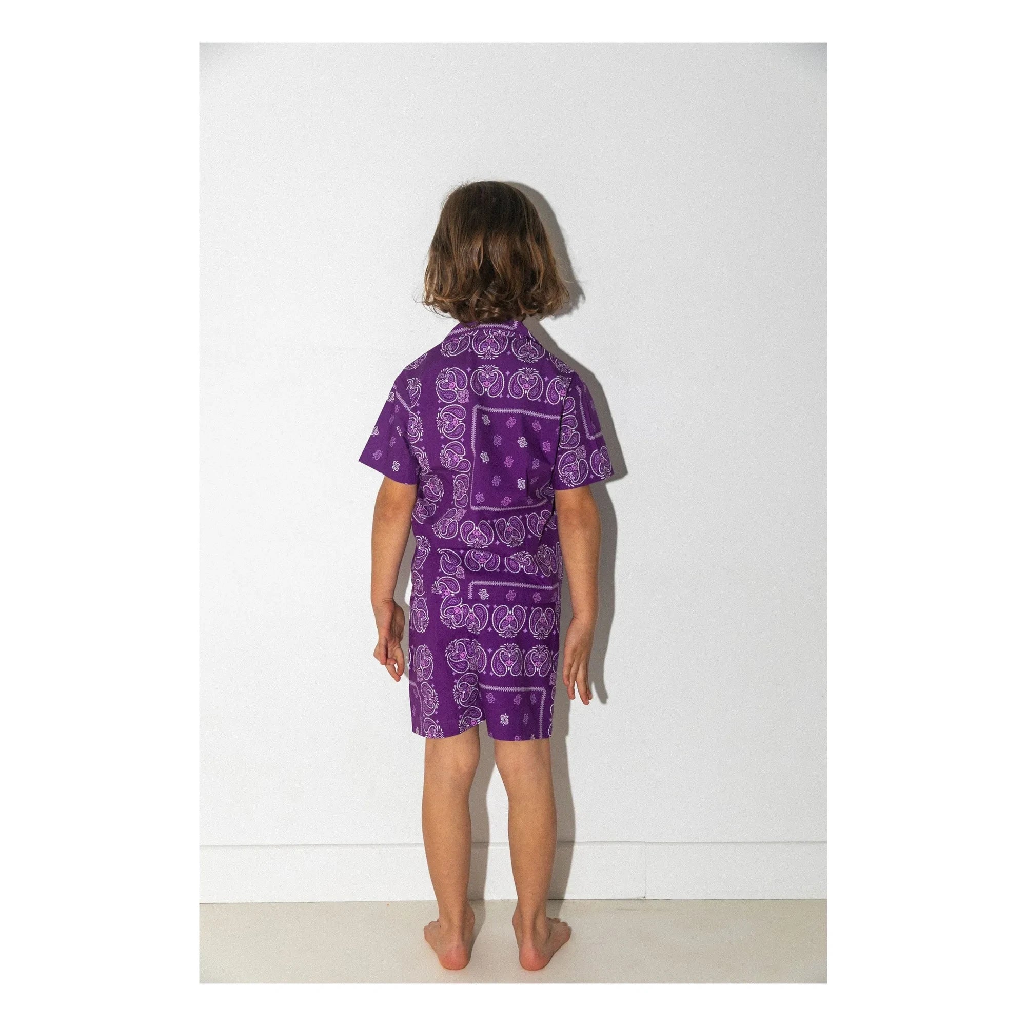 Club Trésor - Conjunto de camisa y pantalón corto de popelina Cassis | Morado