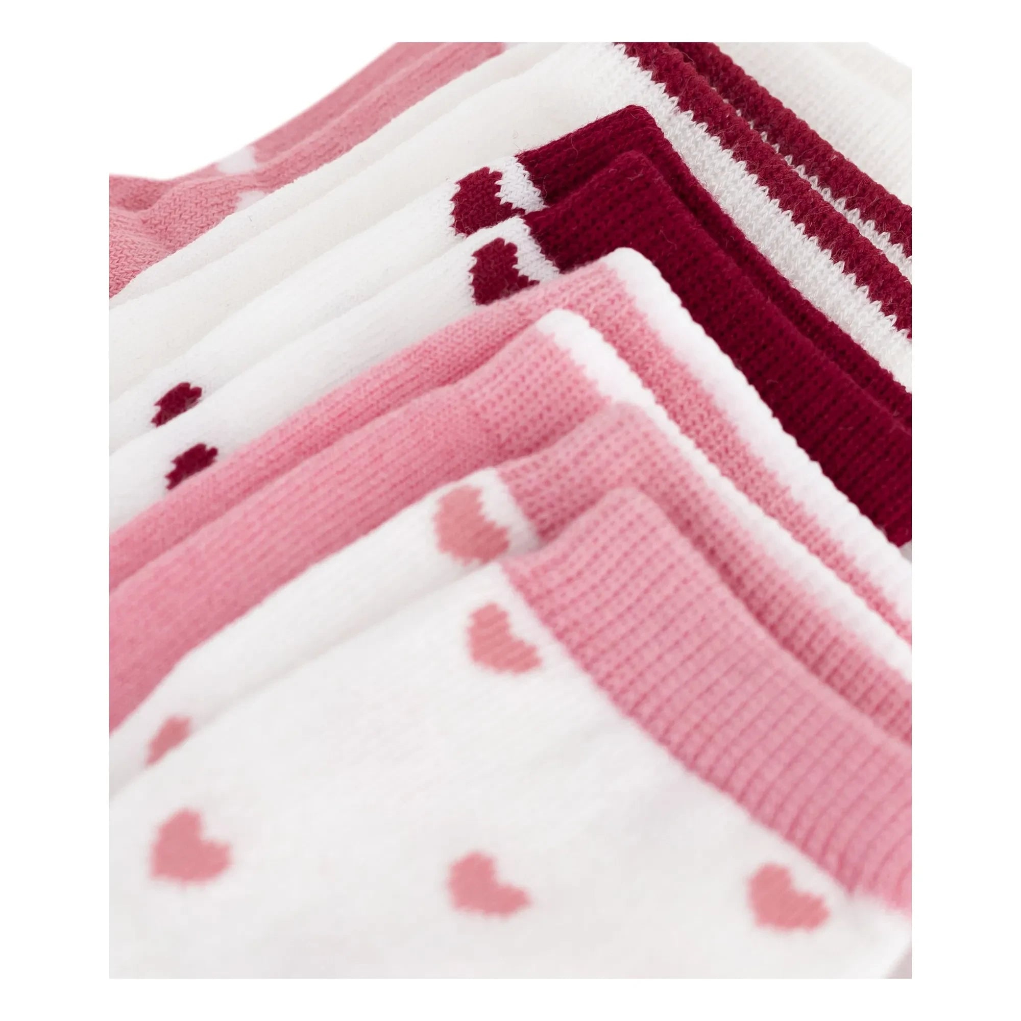 Petit Bateau - Calcetines de bebé con corazón, 5 pares | Rosa