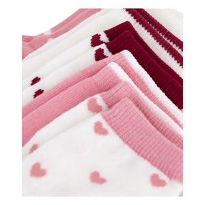Petit Bateau - Calcetines de bebé con corazón, 5 pares | Rosa