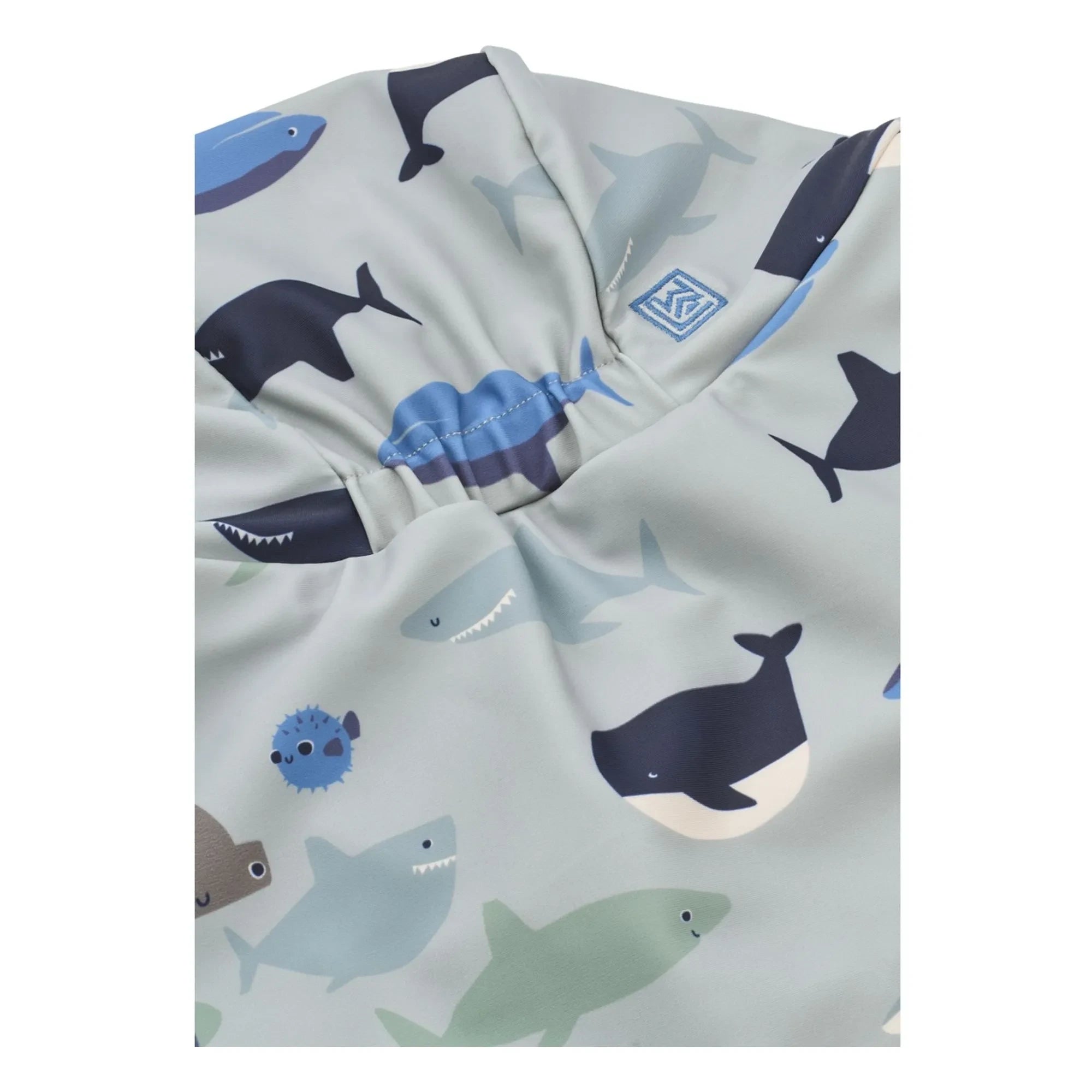 Liewood - Sombrero de protección UV Cecilia Sharks | Azul grisáceo