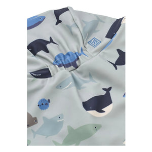 Liewood - Sombrero de protección UV Cecilia Sharks | Azul grisáceo