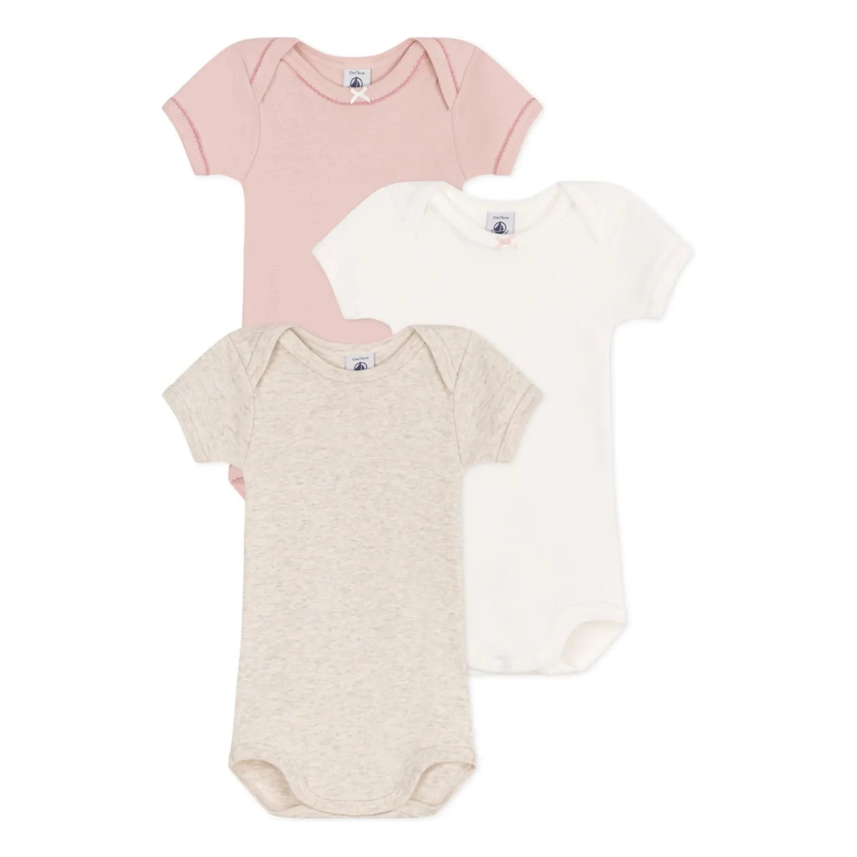 Petit Bateau - Conjunto de 3 bodys | Rosa