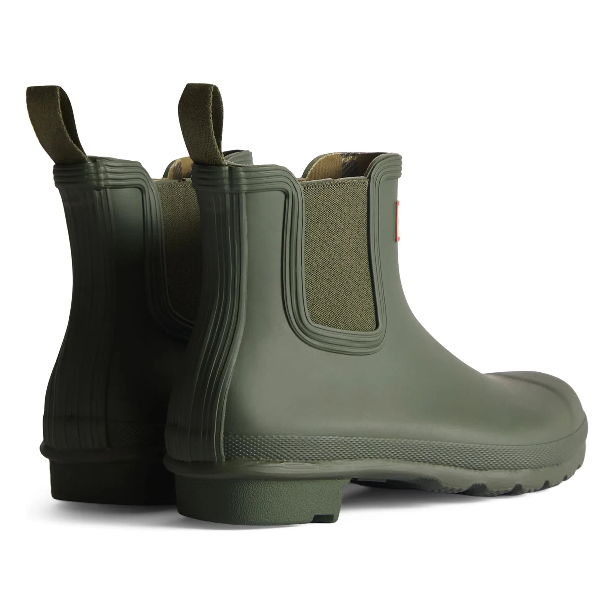 Hunter - Botines Chelsea Originales de Goma Tartán | Verde oliva