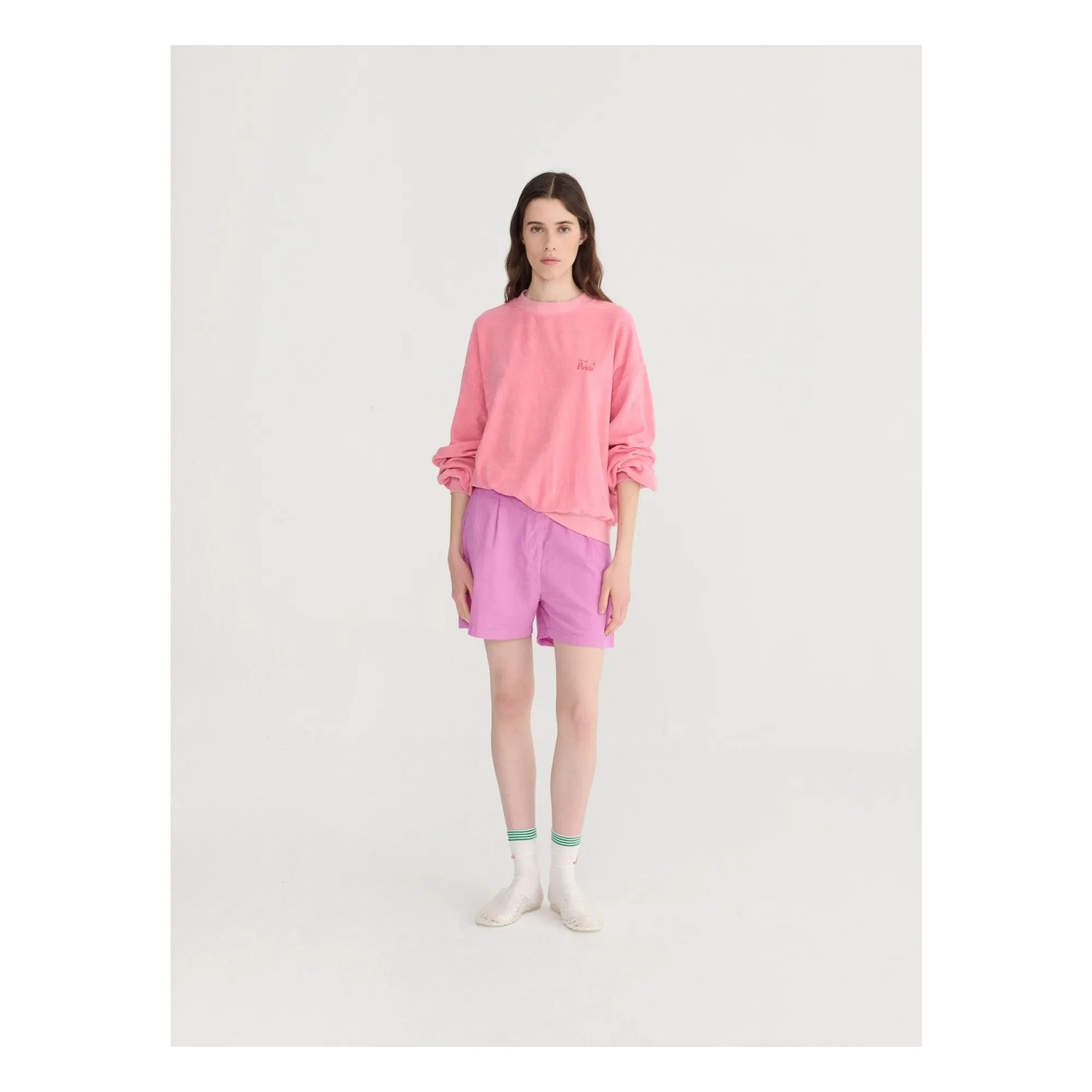 Bobo Choses - Shorts plisados de seersucker de algodón morado