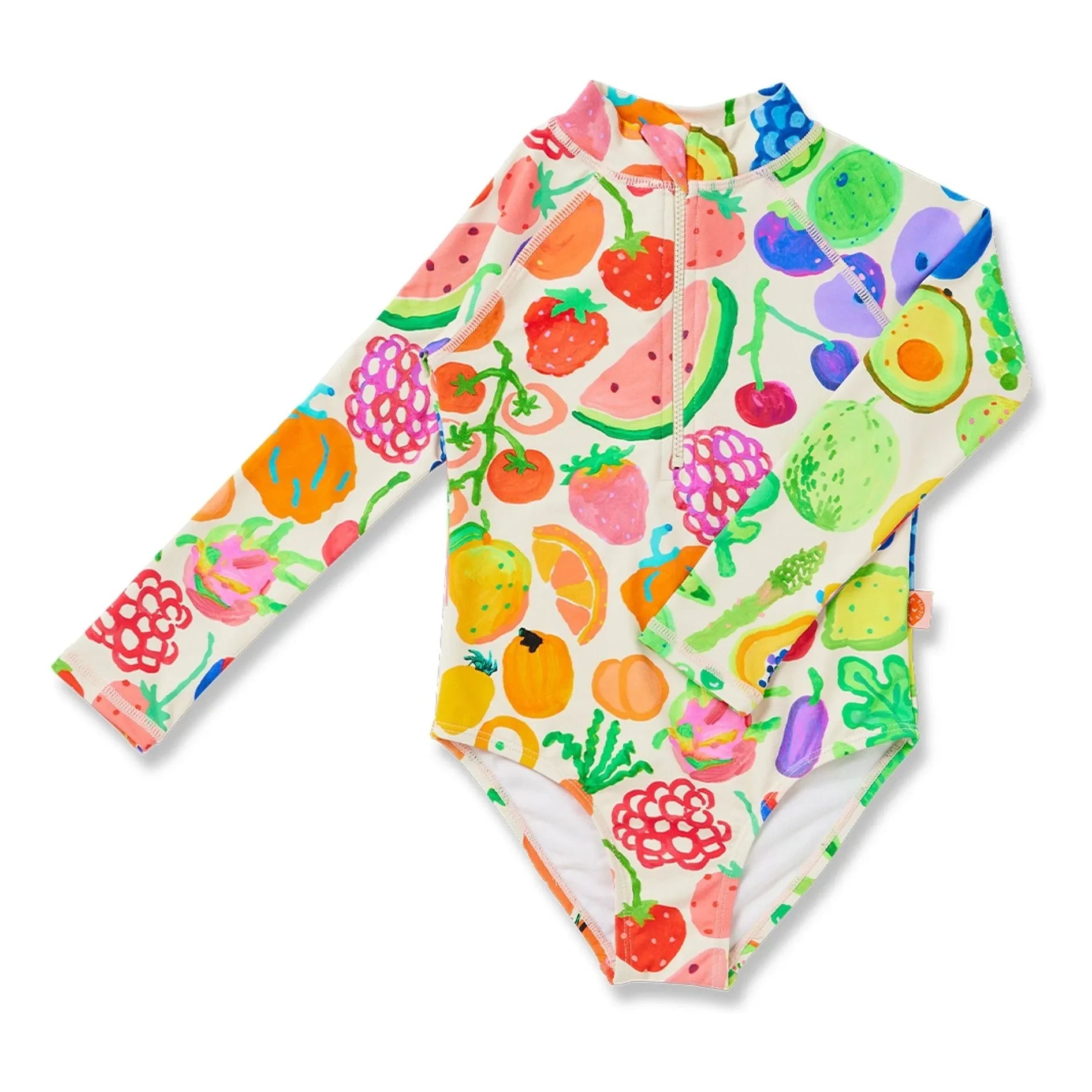 Halcyon Nights - Bañador Manga Larga Frutas Fibras Recicladas | Crudo